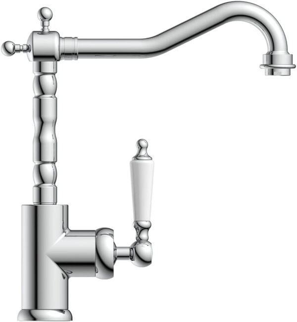 Schütte F.J.Schütte Cuisine pivotant Old Style de SCHÜTTE, Robinet rétro, mélangeur Classique Salle de Bains, mitigeur nostalgique 72500, Chrome