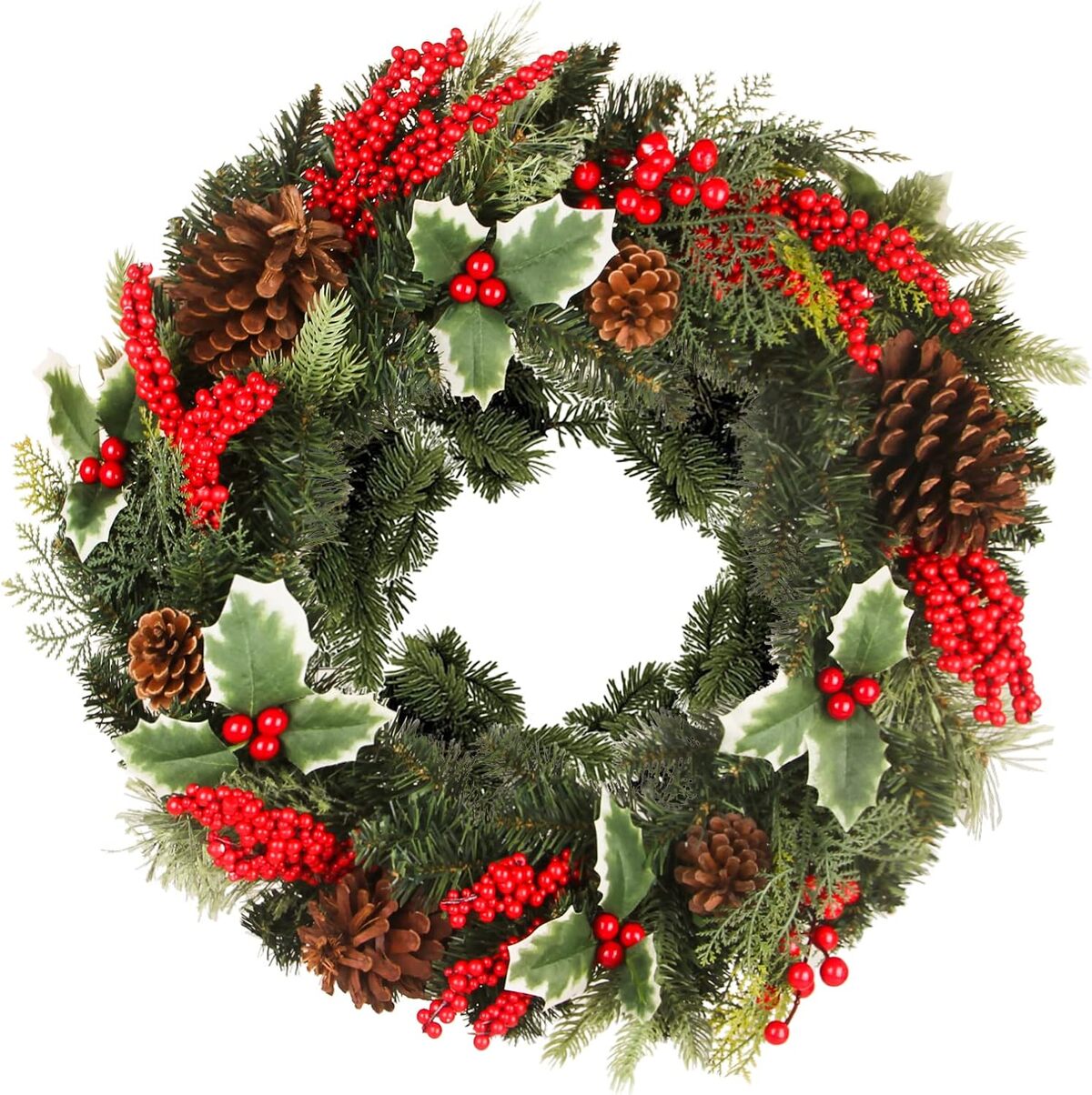 Avis couronne de Noël artificielle 61 cm : charme festif pour votre porte