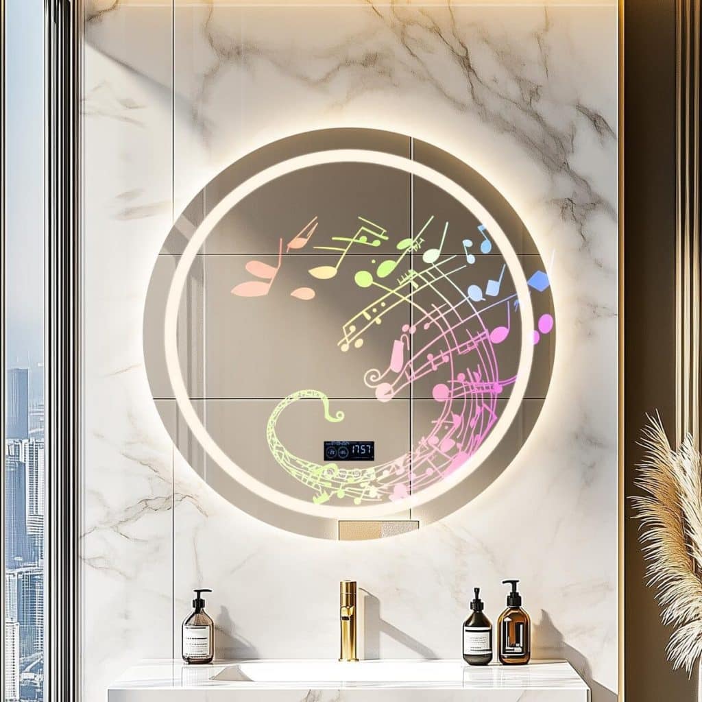 Avis : miroir connecté LUVODI Bluetooth avec luminaire 80 cm