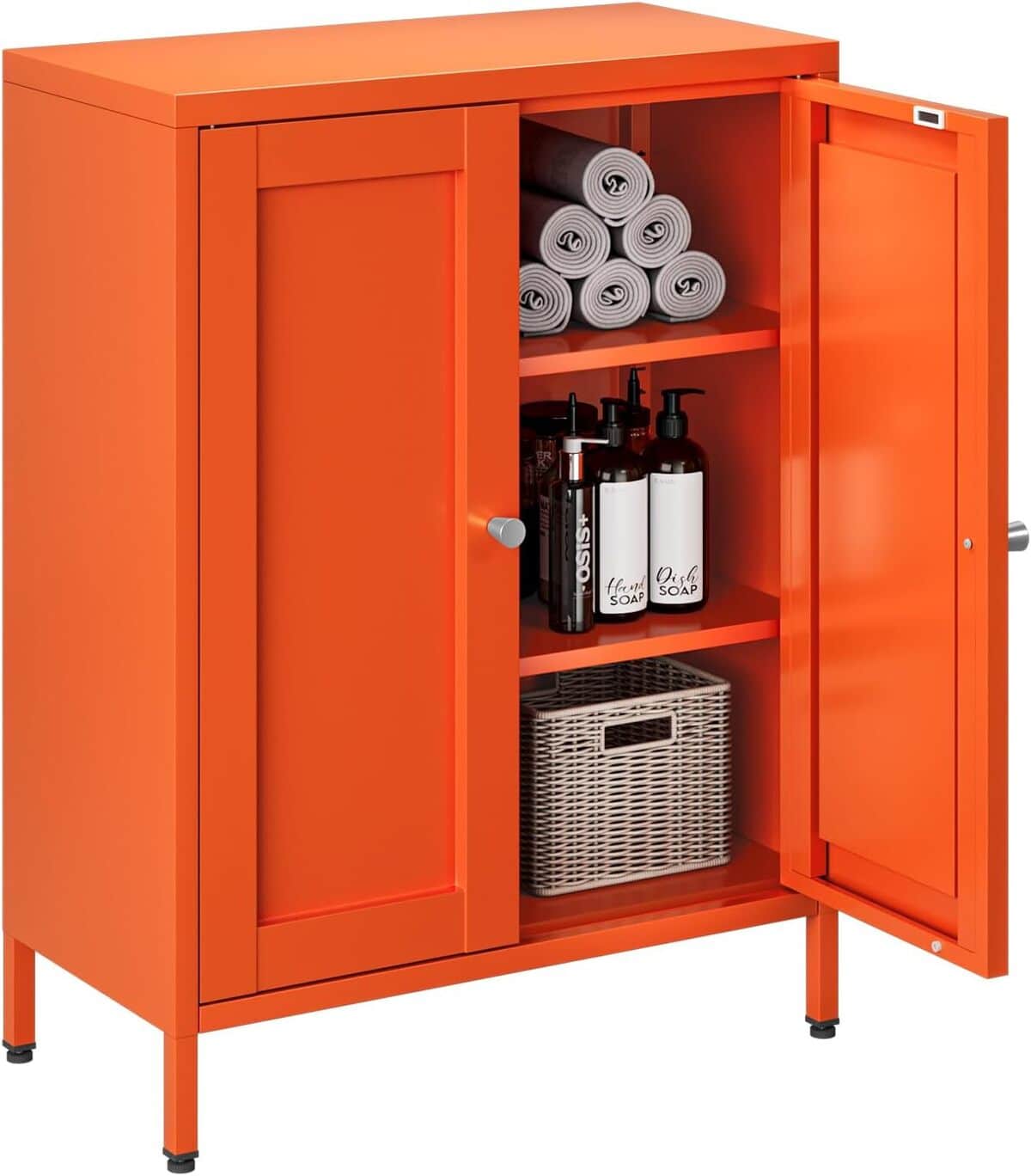 Test du buffet en métal Bevivog avec 2 portes et étagères réglables