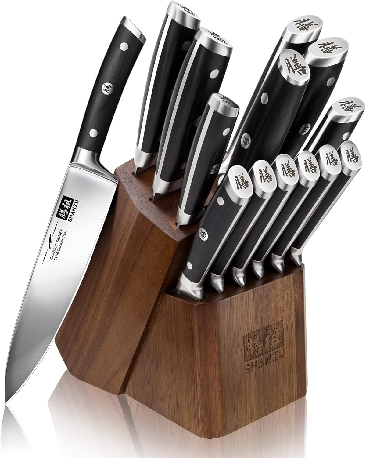 Test : ensemble de couteaux Shan Zu - set professionnel de 14 pièces