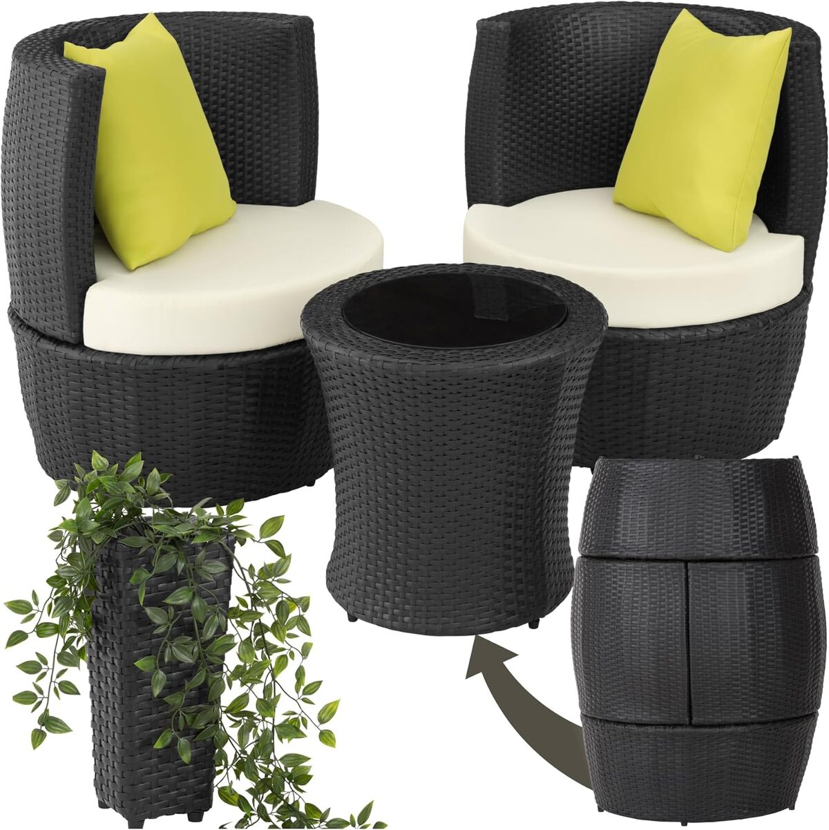 Test : salon de jardin encastrable TecTake pour balcon et terrasse