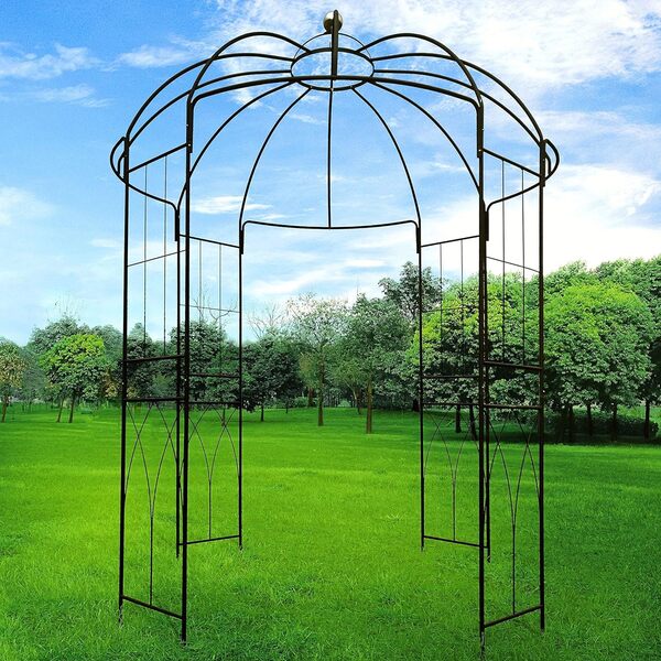 OUTOUR support pour plantes et fleurs grimpantes rieur Gazebo robuste en forme de cage à oiseaux de style français, 9 'Highx 6'6