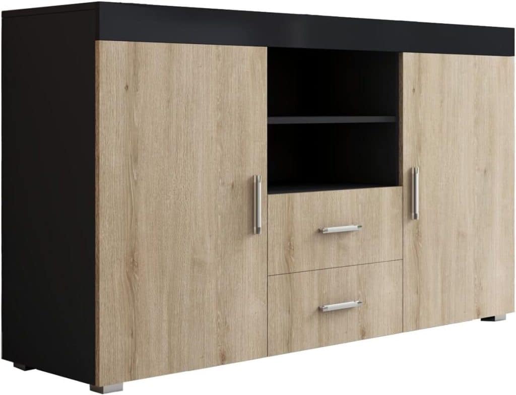 Avis : buffet Roque MB Muebles Bonitos en mélamine noire et sonoma