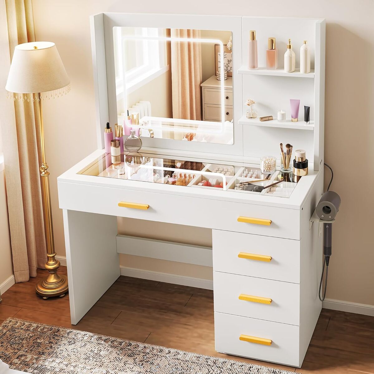 Test de la coiffeuse YITAHOME LED avec miroir lumineux