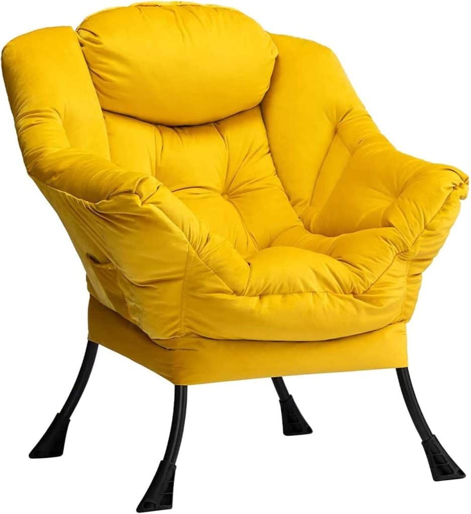 Test du fauteuil relax HollyHOME : confort et design en velours jaune