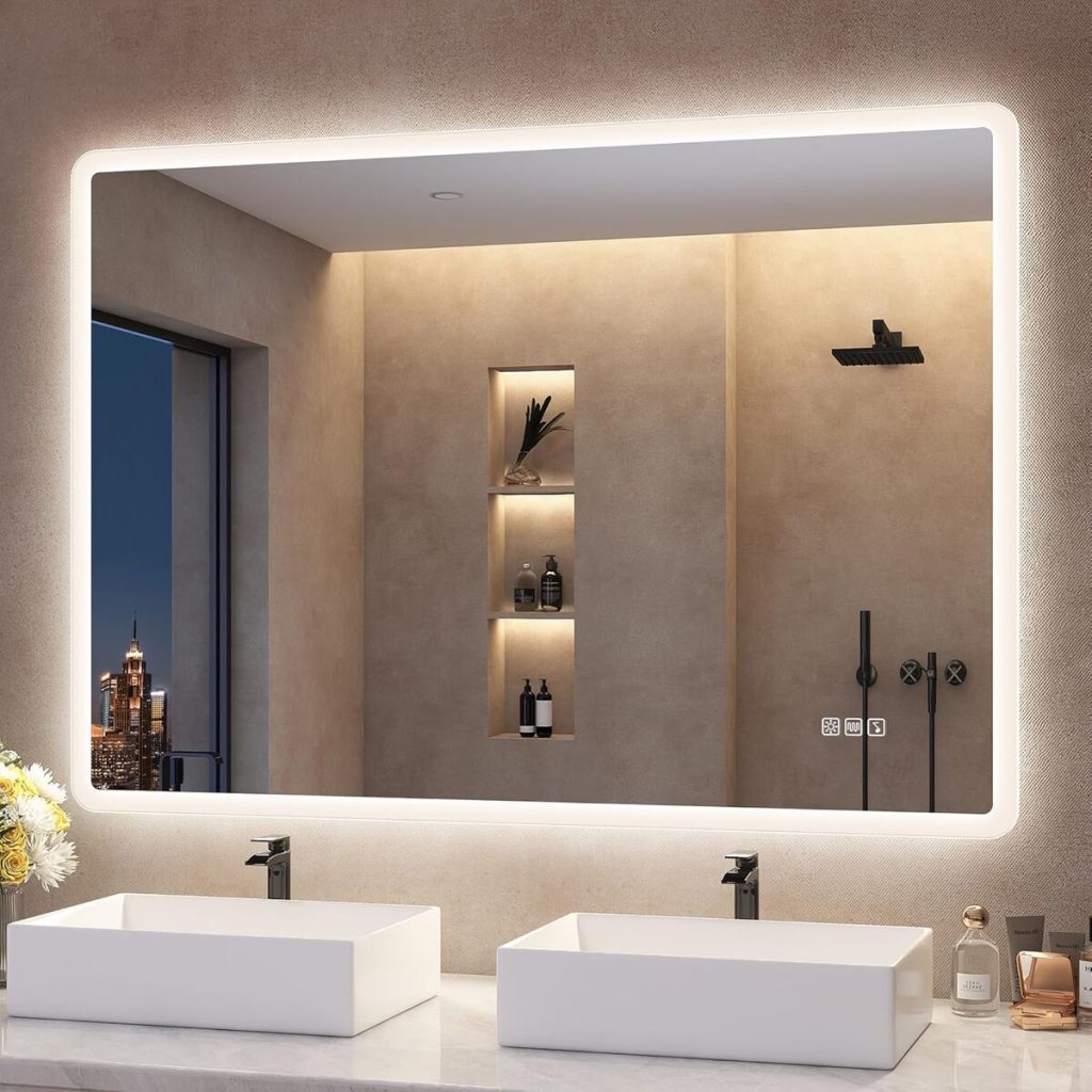 Test miroir LED S'bagno 100x70cm : éclairage bluetooth et anti-buée