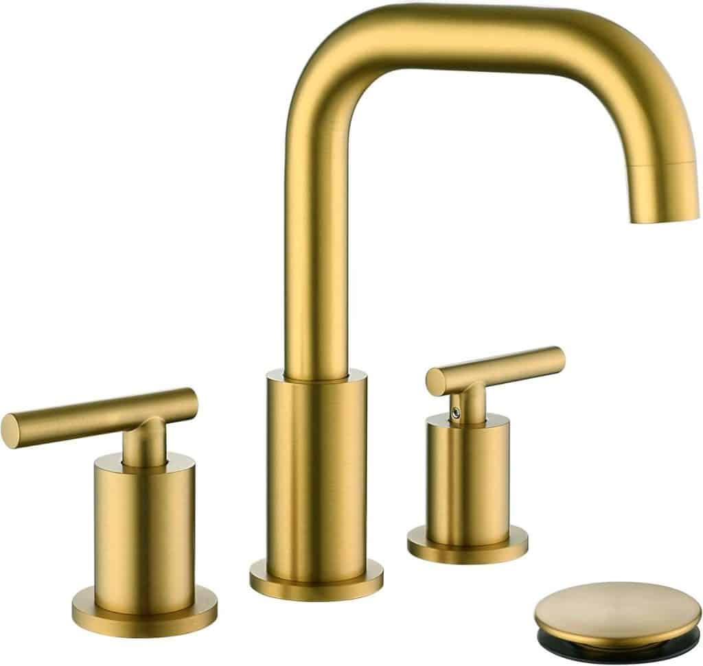 Test : robinet de salle de bain large 20, 3 cm en laiton brossé