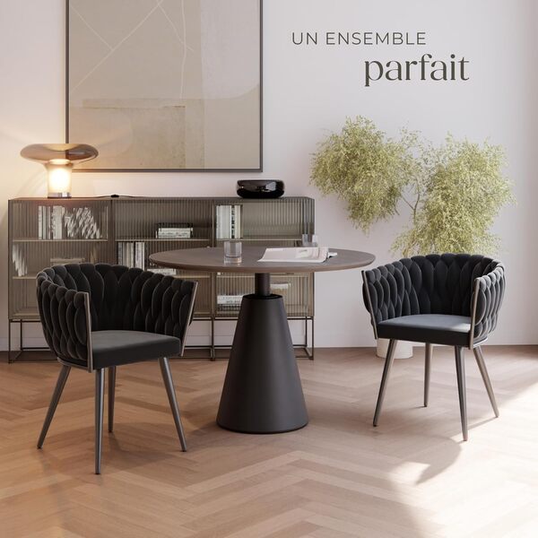 TecTake® Lot de 2 Chaises de Salle à Manger Modernes Fauteuil Salon Chaise Ergonomique Rembourrée Confortable Chaise Design Meuble Salon pour Salle à Manger, Salon, Coiffeuse, Chambre, Cuisine