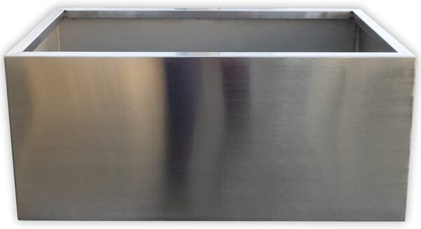 Köhko® Jardinière design en acier inoxydable Viva 100 x 45 x 37 cm | Grand pot de fleurs rectangulaire à finition mate