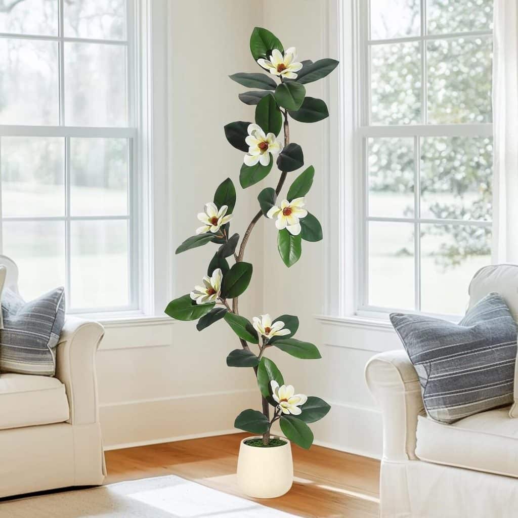 Avis sur l'arbre artificial 1, 5 m GarveeHome et ses fleurs de magnolia