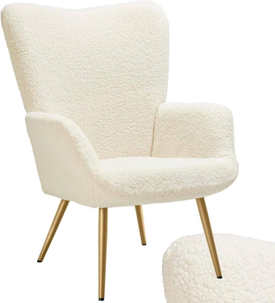 Avis sur le fauteuil scandinave TecTake® en tissu bouclette moelleux