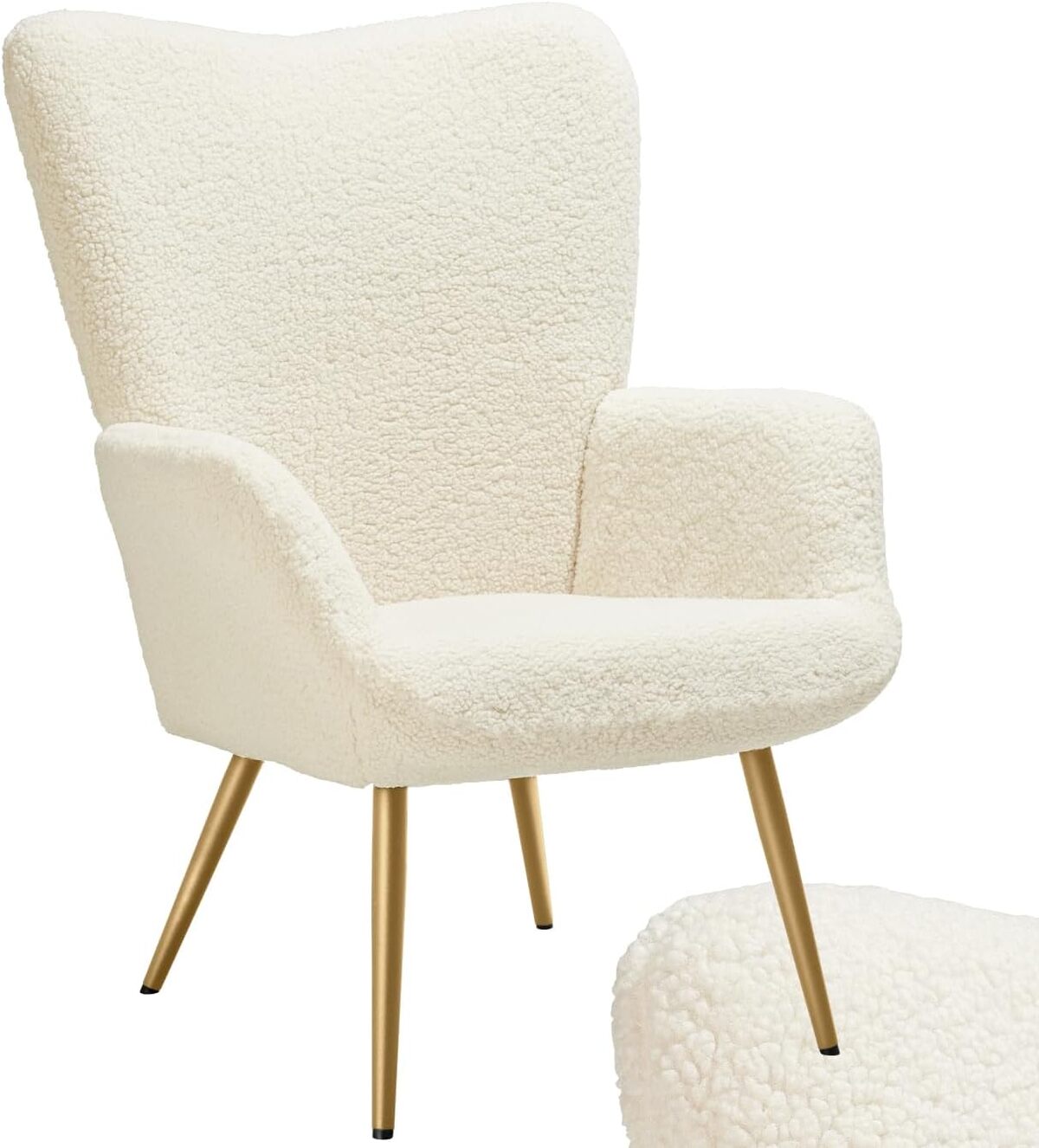 Avis sur le fauteuil scandinave TecTake® en tissu bouclette moelleux
