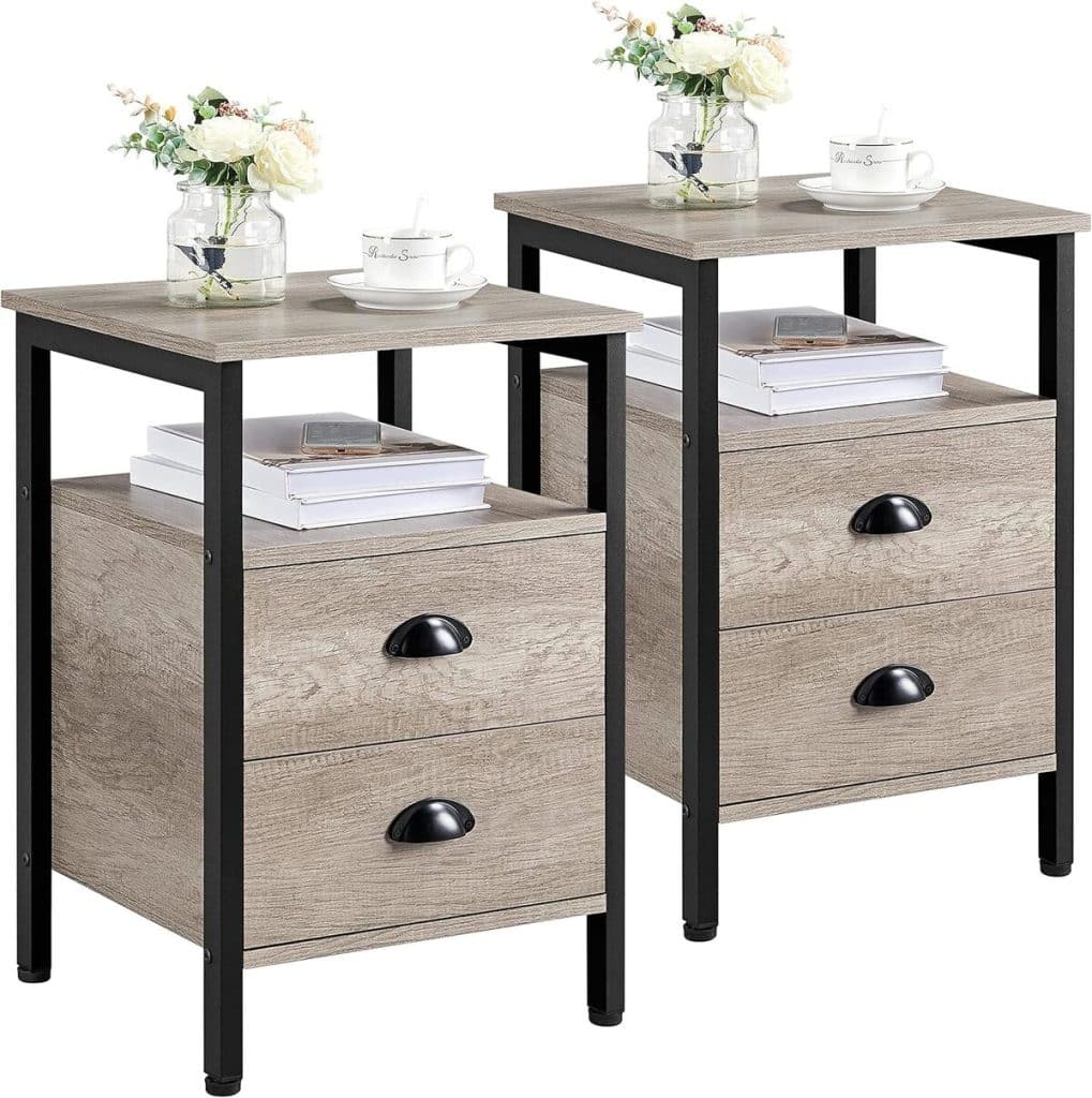 Avis sur les tables de chevet Yaheetech en bois industriel