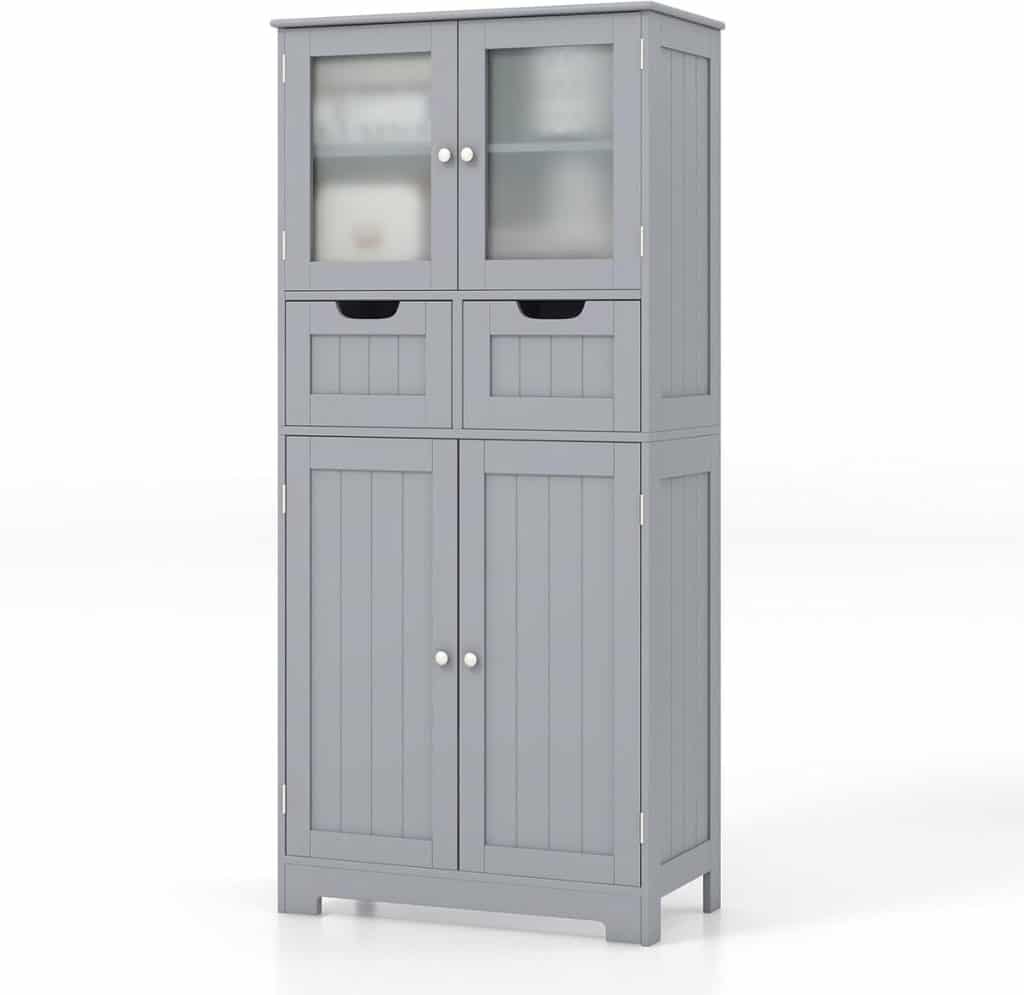 Test : armoire colonne Costway 4 portes pour salle de bain