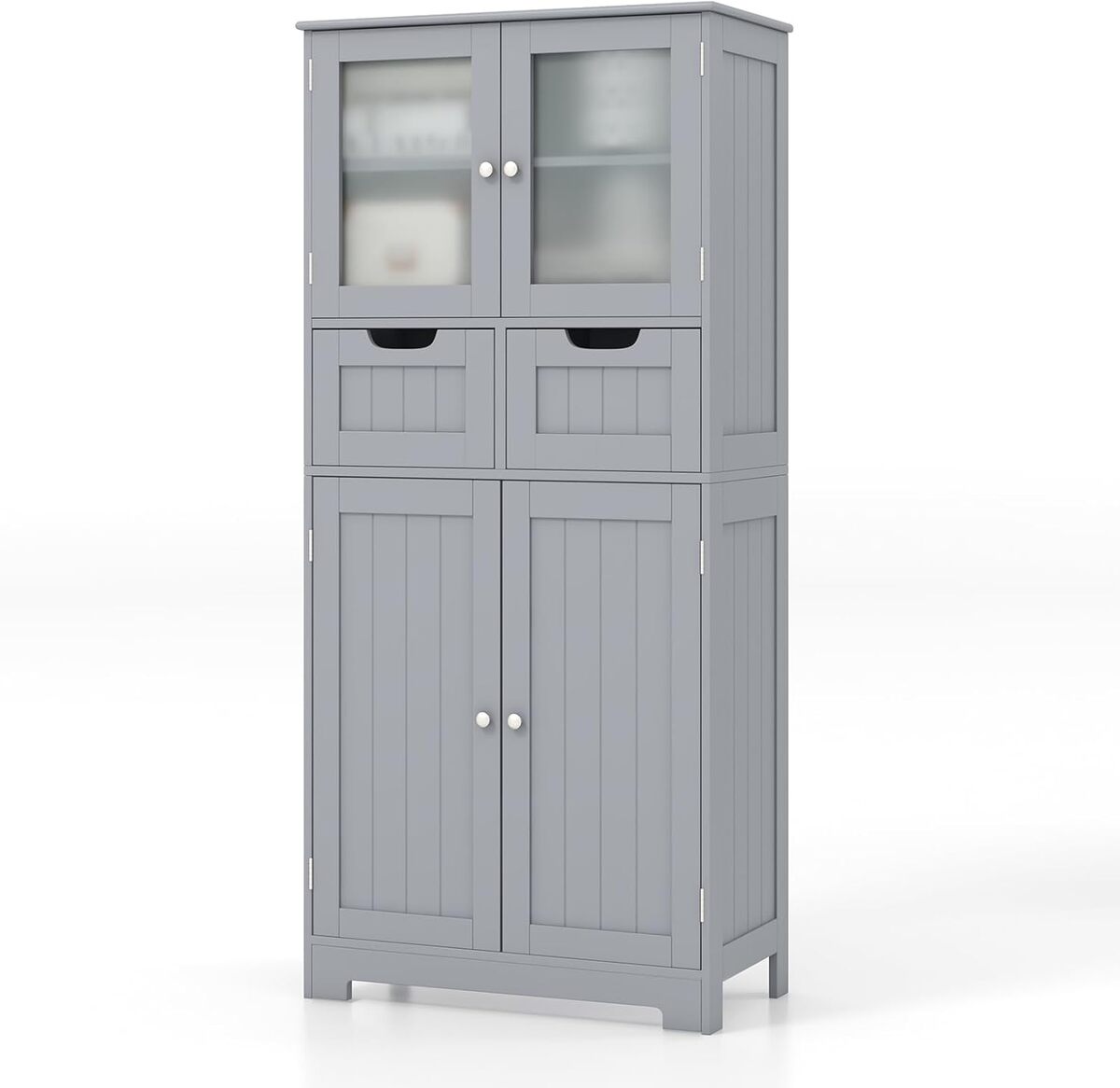 Test : armoire colonne Costway 4 portes pour salle de bain