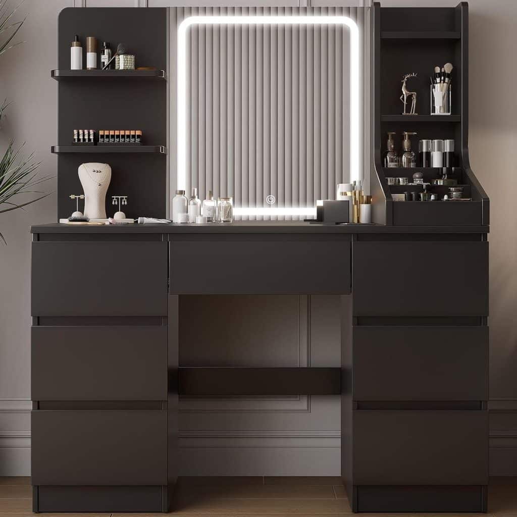 Test de la coiffeuse TRIUMPHKEY moderne avec miroir LED