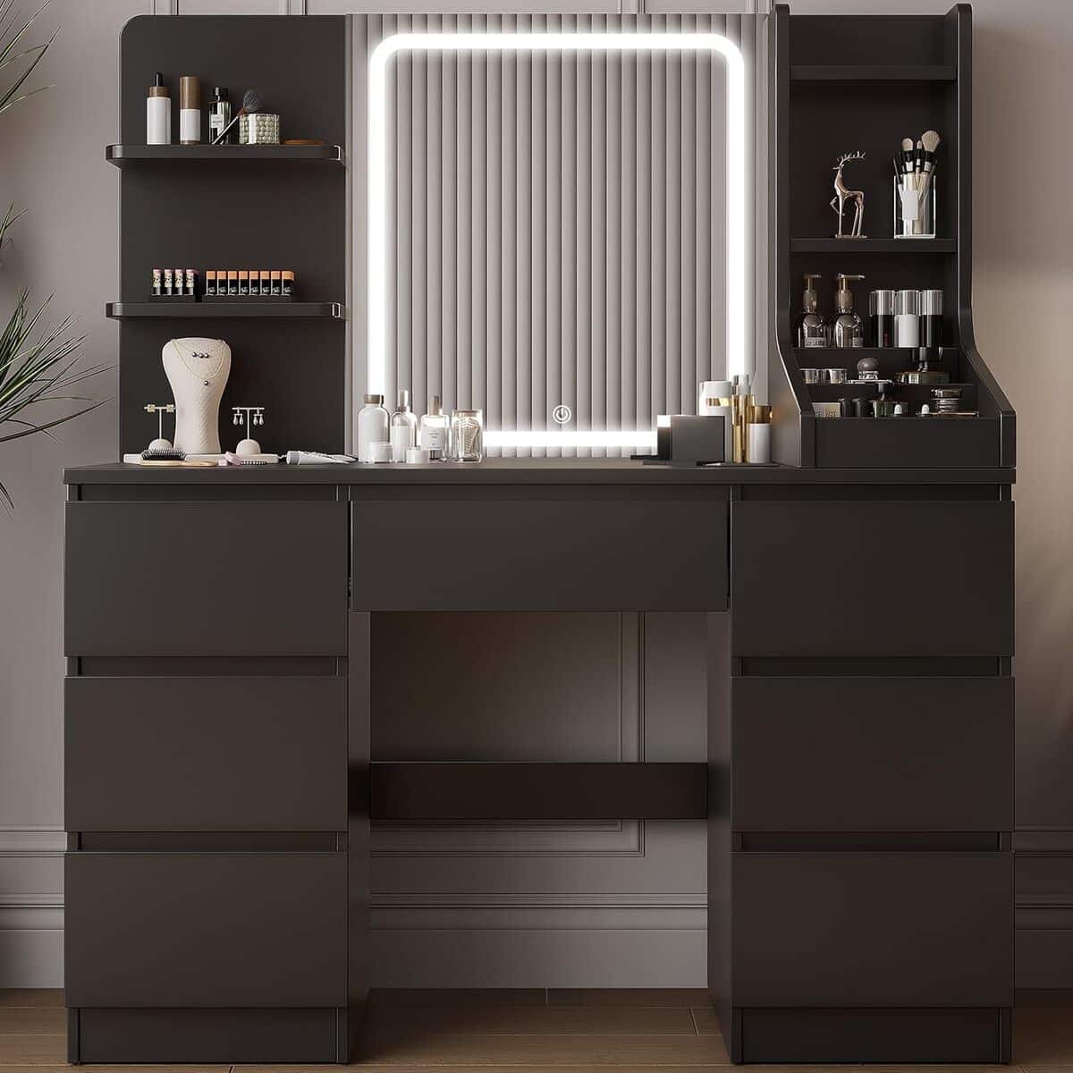 Test de la coiffeuse TRIUMPHKEY moderne avec miroir LED