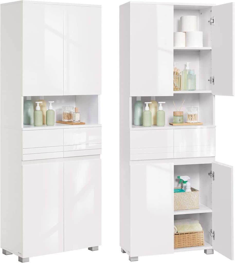 Test de l'armoire de salle de bain Vasagle BBC563W01 blanche