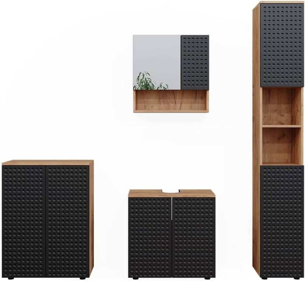 Test : ensemble de meubles de salle de bain Vicco Irma anthracite/chêne