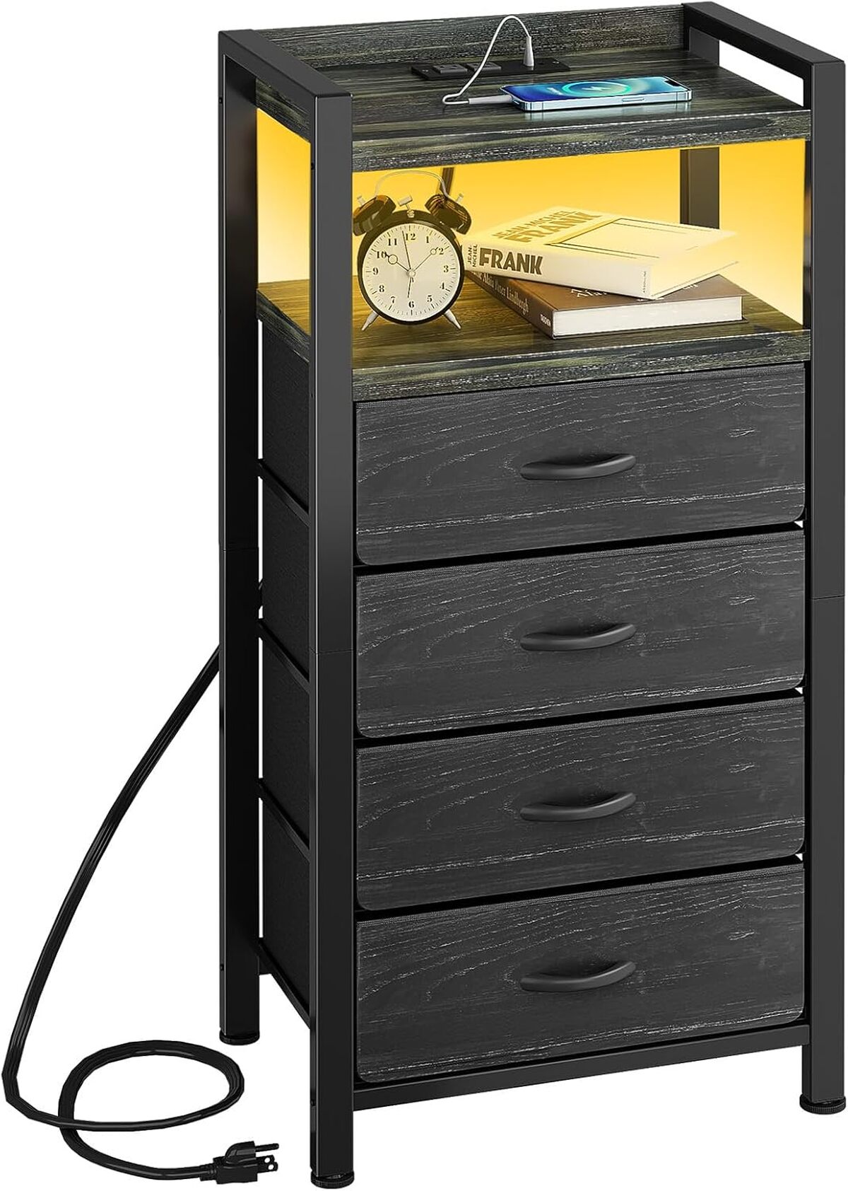 Test : table de chevet haute Kitstorack blanche avec tiroirs