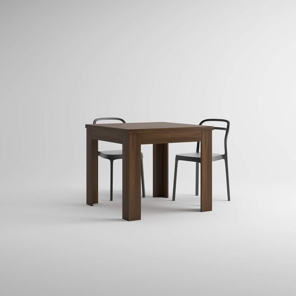 Mobili Fiver, Eldorado Table de Salle à Manger Extensible, Mélaminé, Noyer, 90 x 90 x 77 cm