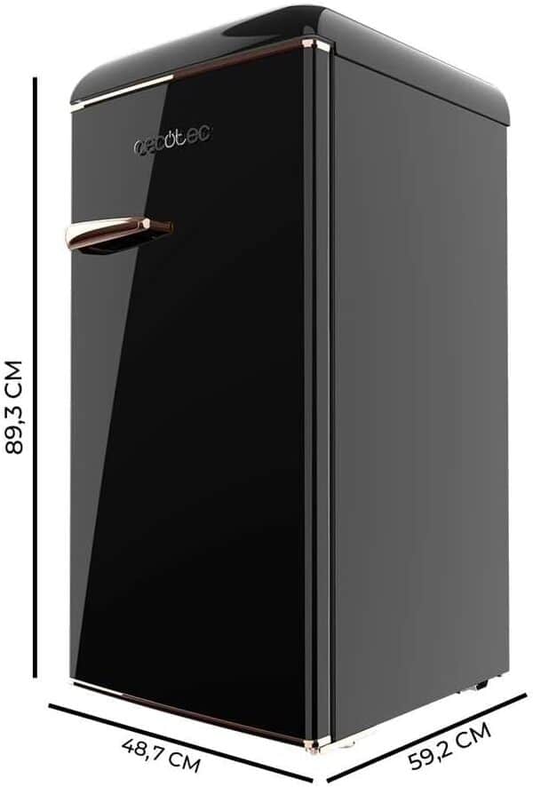 Cecotec Mini Frigo Retro Bolero Coolmarket TT Origin 103 Black E. Mini Réfrigérateur Noir, 89,3 cm Haut and 48,7 cm Large, 95 L de Capacité et Classe Énergétique E [Classe énergétique E]