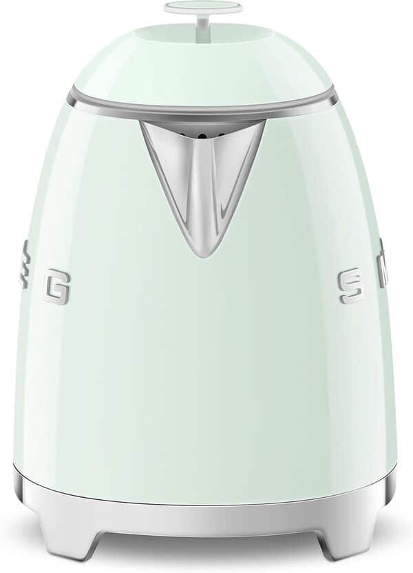 Smeg KLF05PGUK Mini bouilloire 0,8 l, style rétro années 50, base antidérapante, arrêt automatique, 1400 W, vert pastel