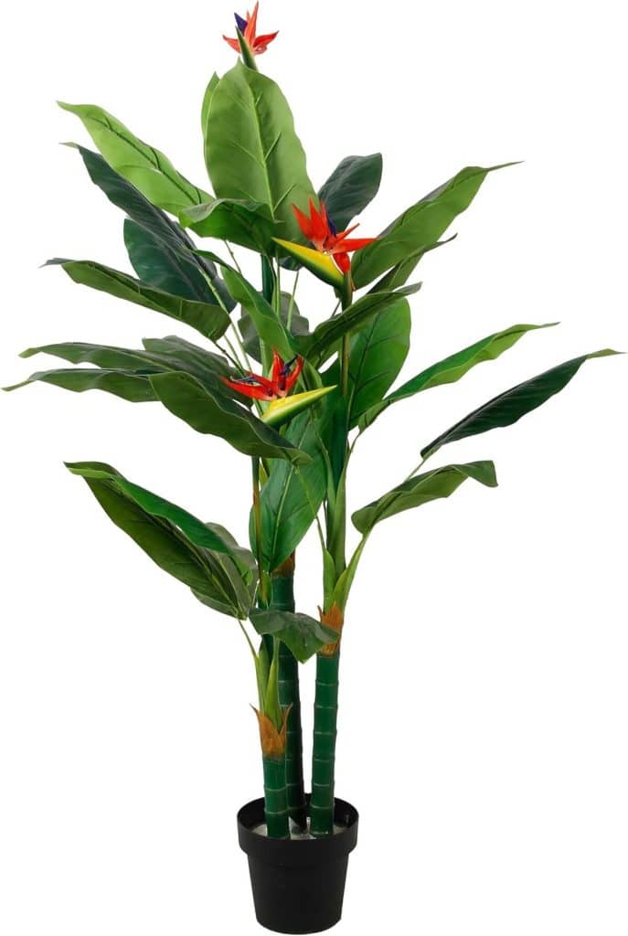 Avis sur la plante artificielle Strelitzia oiseau de paradis réaliste en pot noir (150 cm)