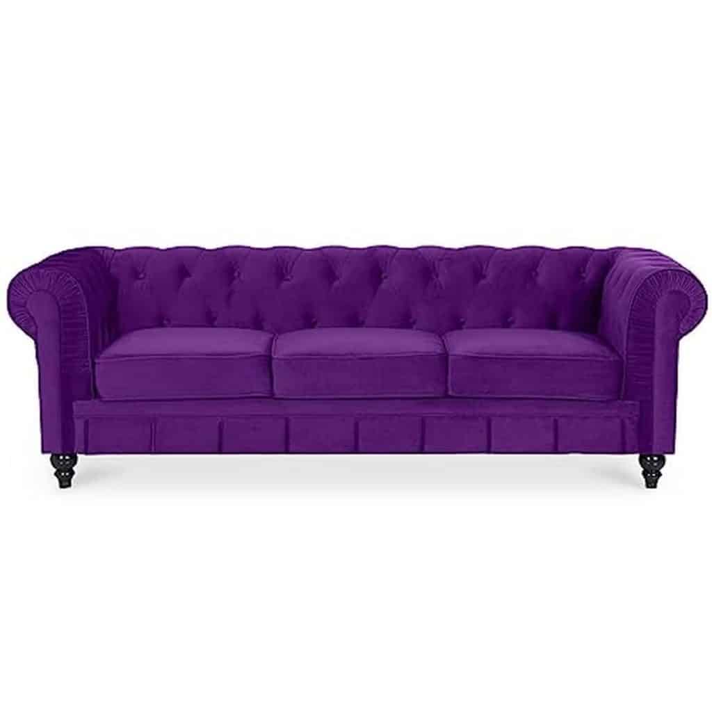 Avis sur le canapé Chesterfield Altesse en velours violet 3 places