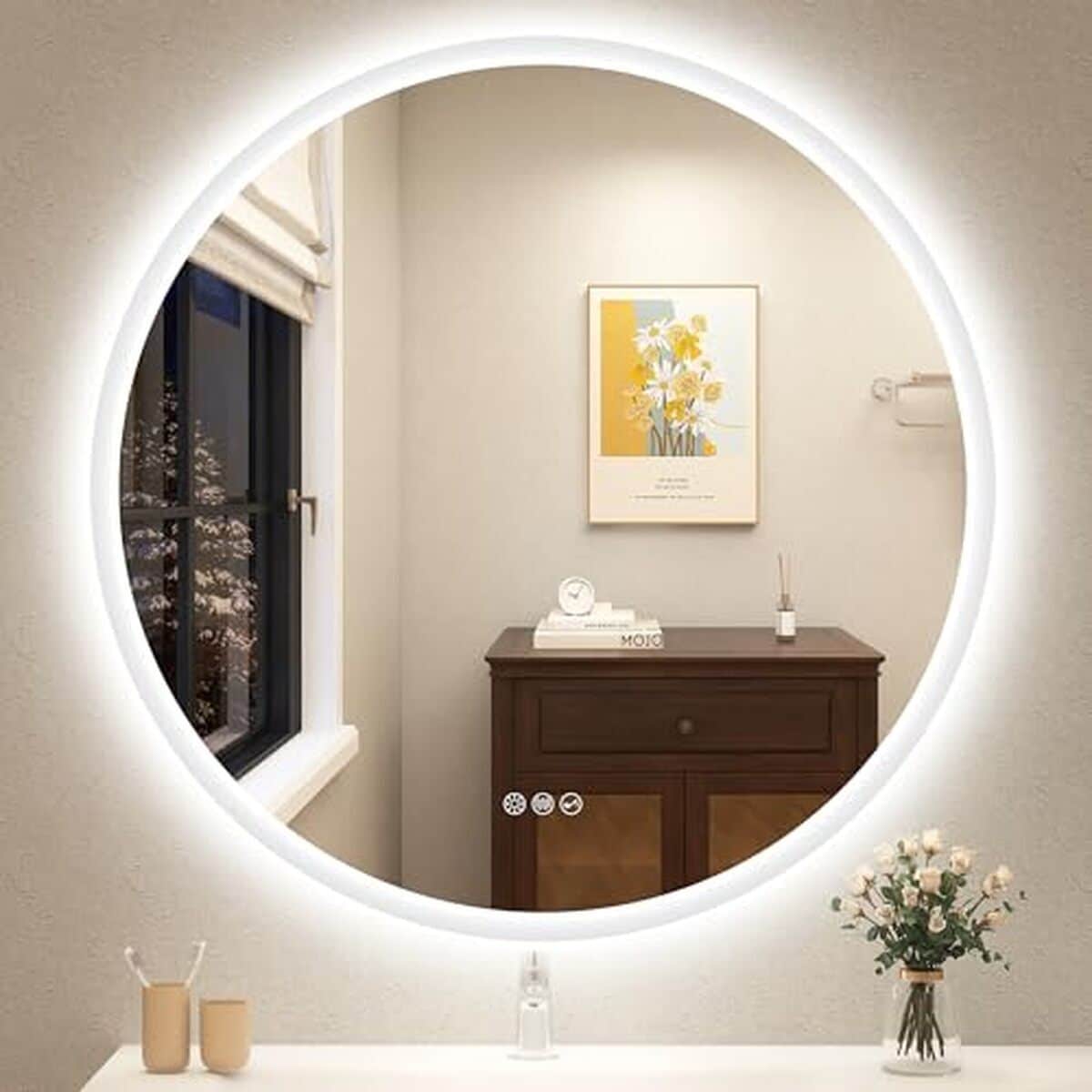 Avis sur le miroir rond LED Starlead 80 cm avec éclairage Bluetooth