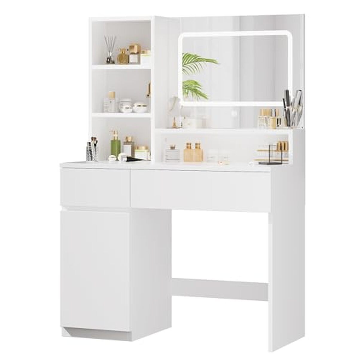 Test : coiffeuse Devoko LED avec rangements pratiques blanc