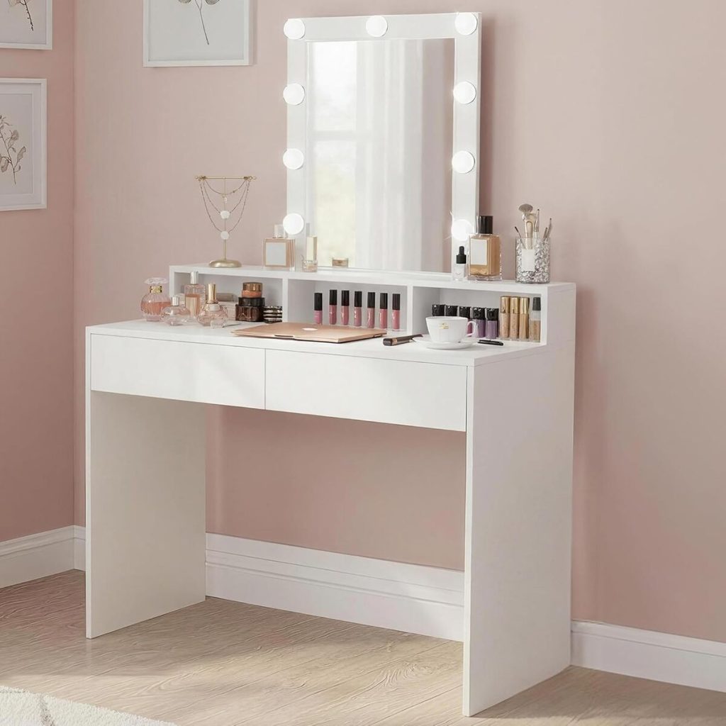 Test de la coiffeuse VASAGLE KAILYN avec miroir LED réglable