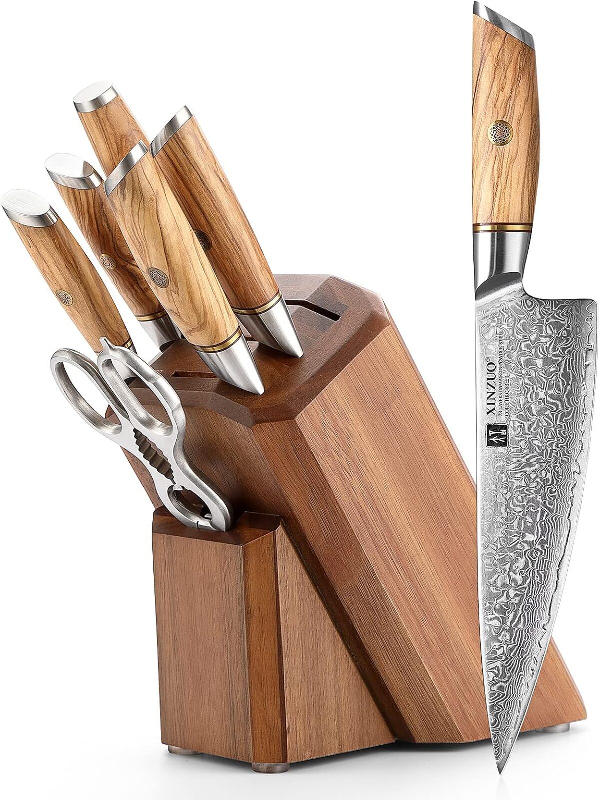 Test : ensemble de couteaux XINZUO 73 couches acier Damas