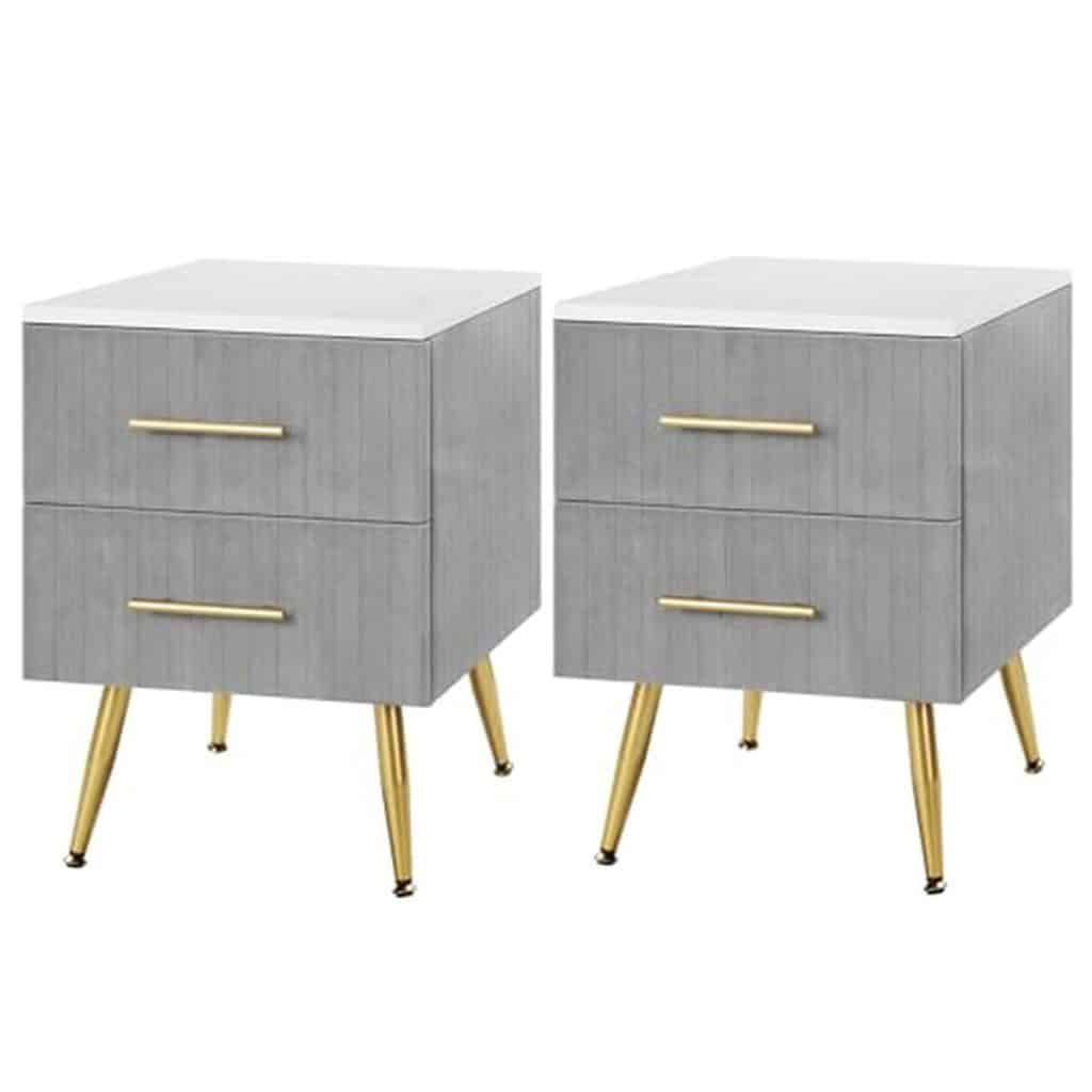 Test : tables de chevet WOLTU TS134gr-2 en velours