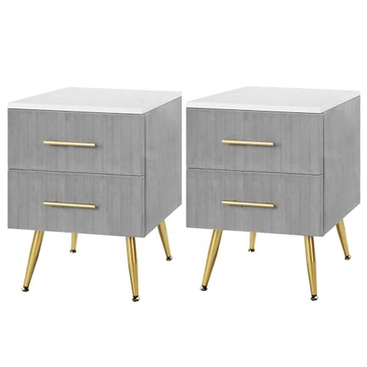 Test : tables de chevet WOLTU TS134gr-2 en velours