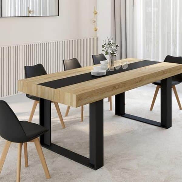 Découvrez notre avis détaillé sur la table à manger Phoenix pour 8 personnes, alliant bois et noir pour une touche d'élégance dans votre salle à manger.