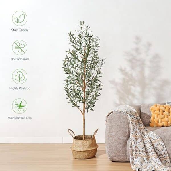 Découvrez notre avis complet sur l'olivier artificiel 1, 8 m avec panier en jonc réaliste : une touche élégante pour sublimer votre décoration intérieure sans entretien complexe.