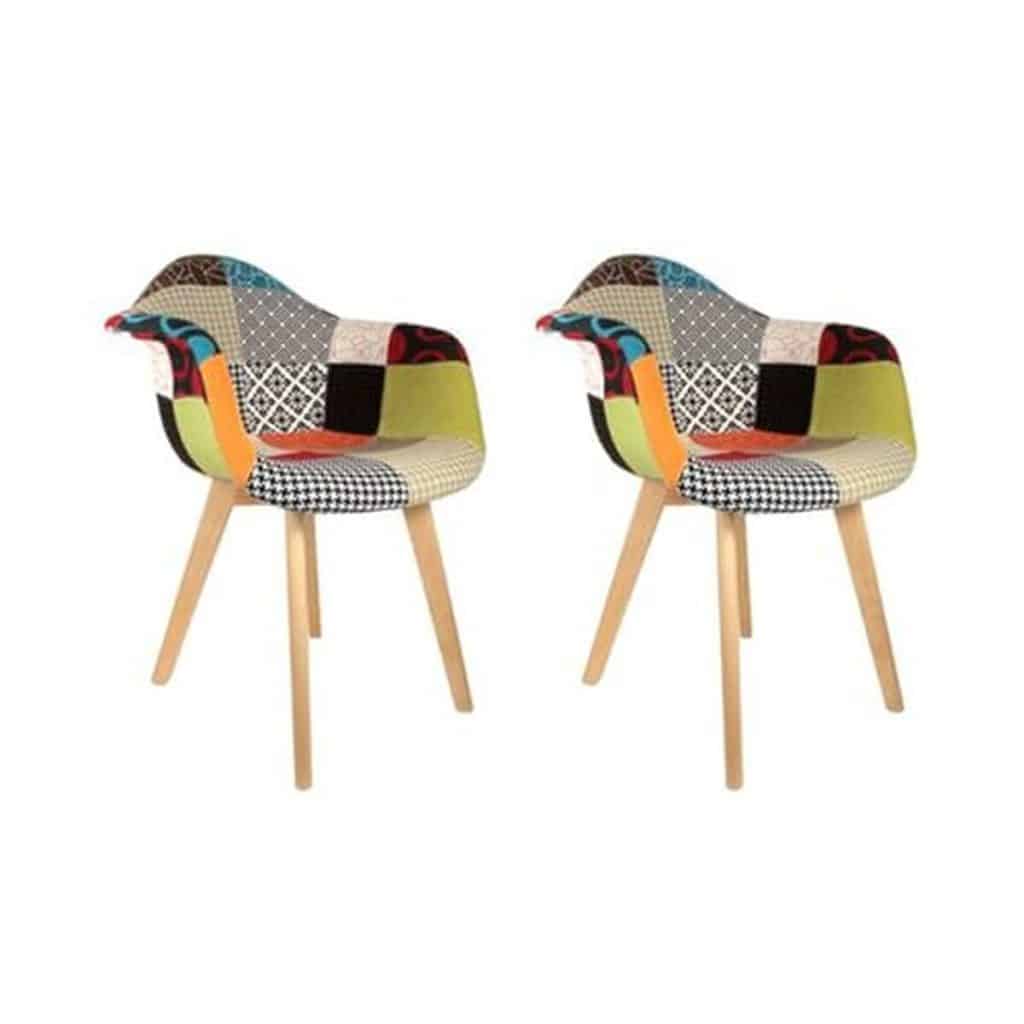 Avis sur les fauteuils scandinaves HD3096 : design patchwork coloré