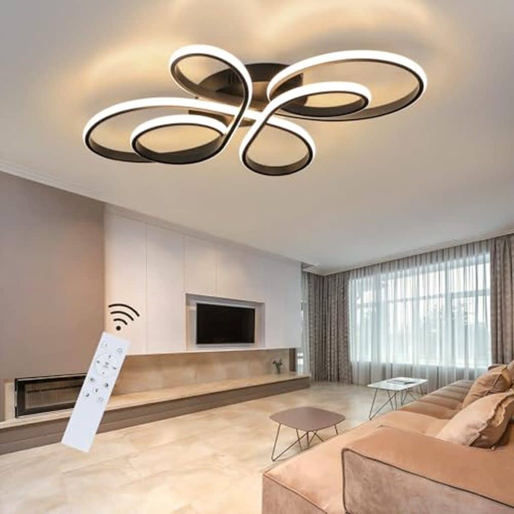 Test : lampe plafond ZMH LED noire 78W design moderne