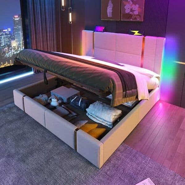 Découvrez notre test complet du lit 160 avec LED et rangements : l'alliance parfaite du confort et de la modernité pour votre chambre