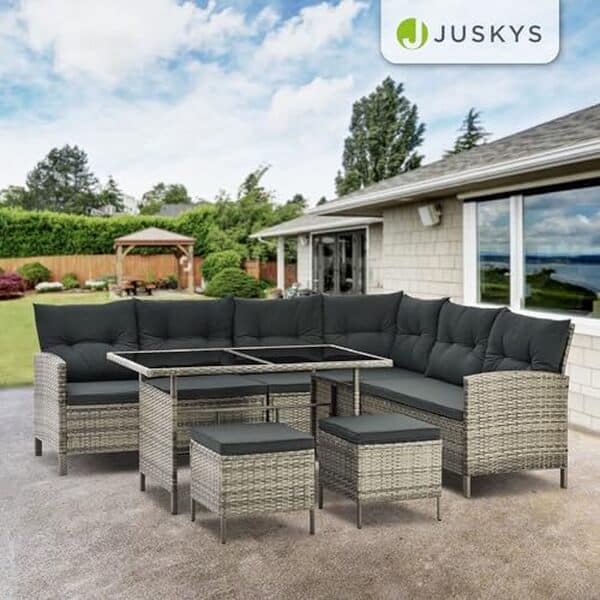 Découvrez notre évaluation détaillée du salon de jardin Manacor par Juskys : confort pour 7 personnes, design en polyrotin moderne et conseils d'entretien pour profiter au mieux de votre espace extérieur.