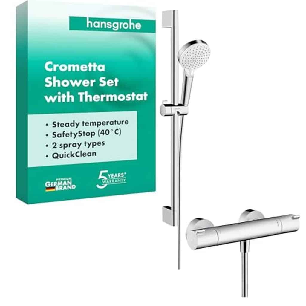 Test de l'ensemble de douche Hansgrohe Crometta avec mitigeur thermostatique