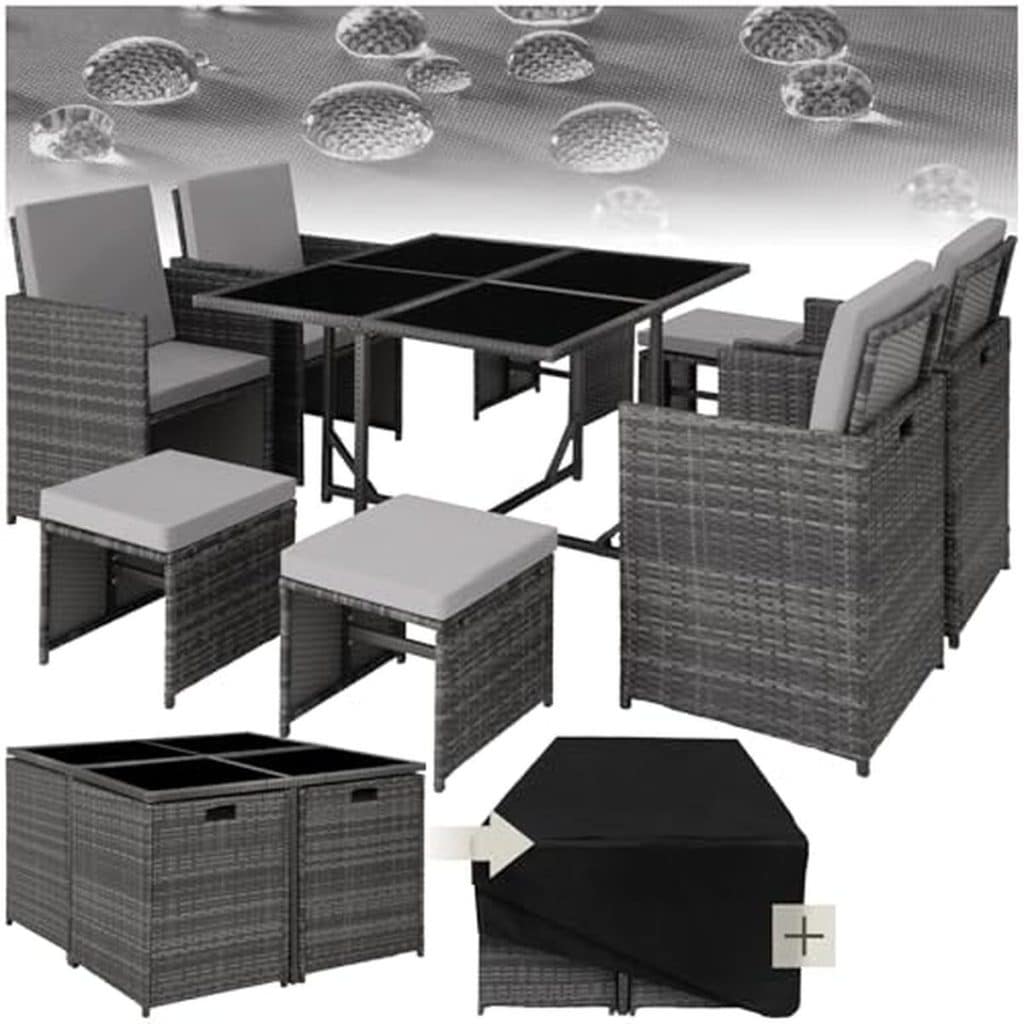 Test du salon de jardin TecTake en poly rotin gris