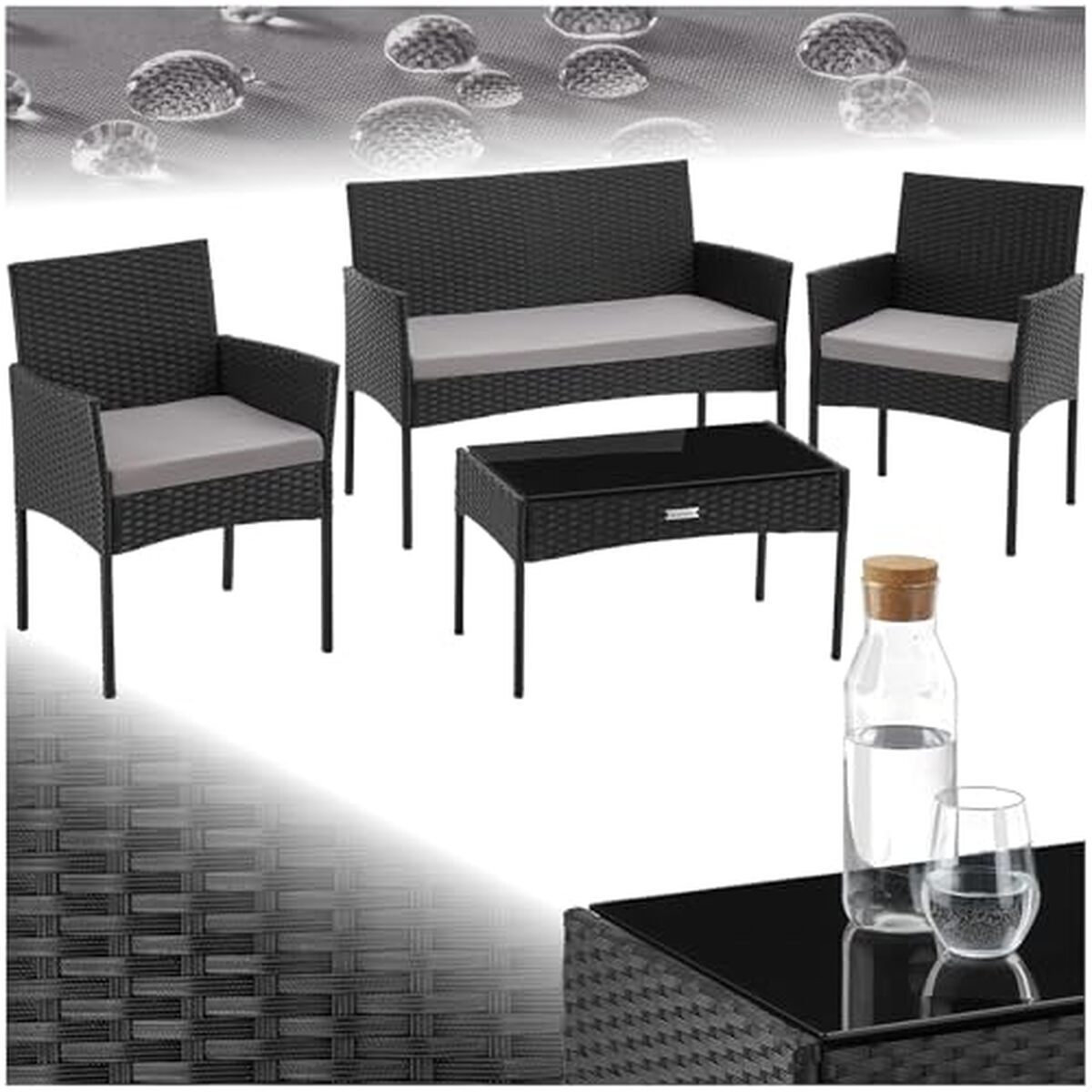 Test du salon de jardin TecTake® en résine tressée