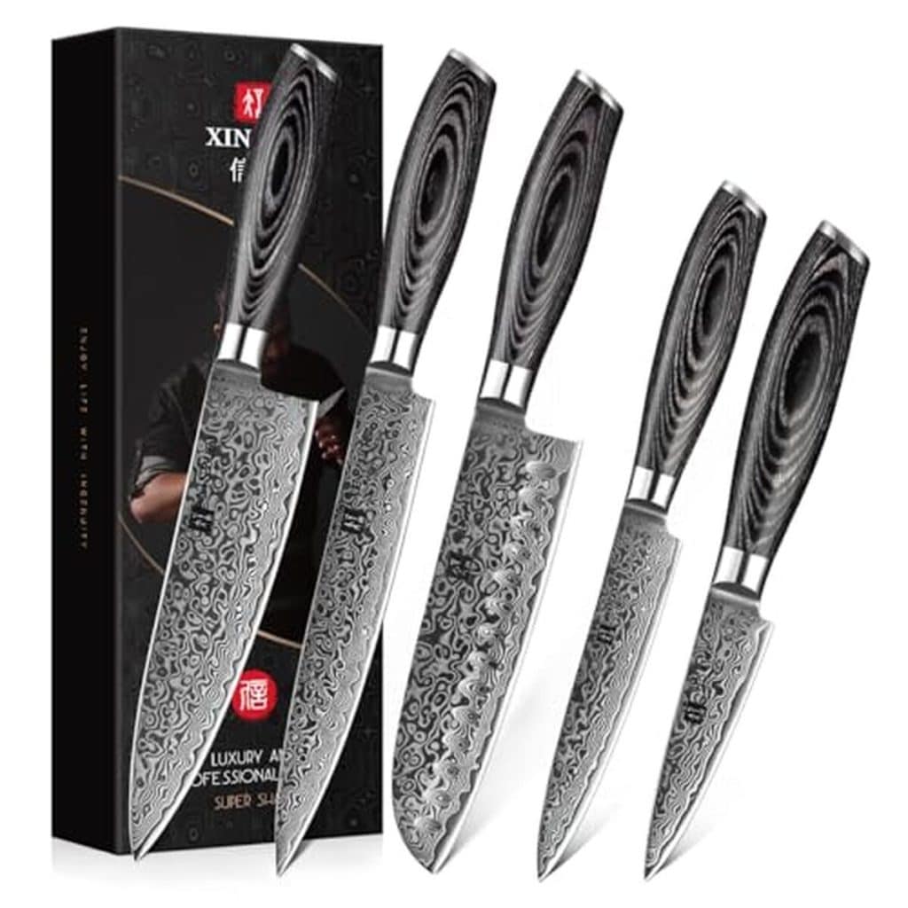 Test : série xinzuo ya, ensemble de couteaux de cuisine damas 5 pièces