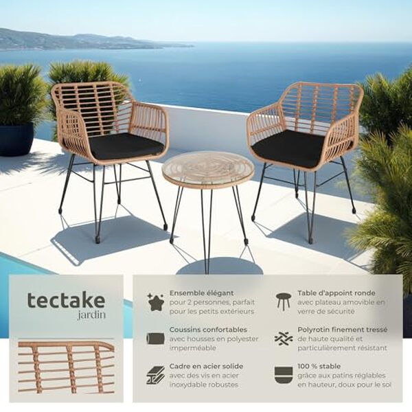Découvrez notre test complet du salon de jardin TecTake : alliez confort et style pour embellir votre espace extérieur en profitant d'un mobilier de qualité.