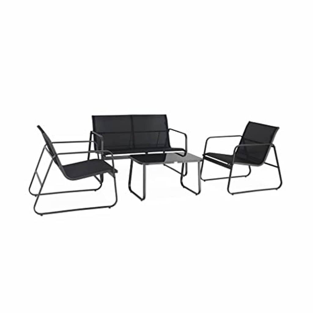 Avis sur le salon de jardin design en métal et textilène noir