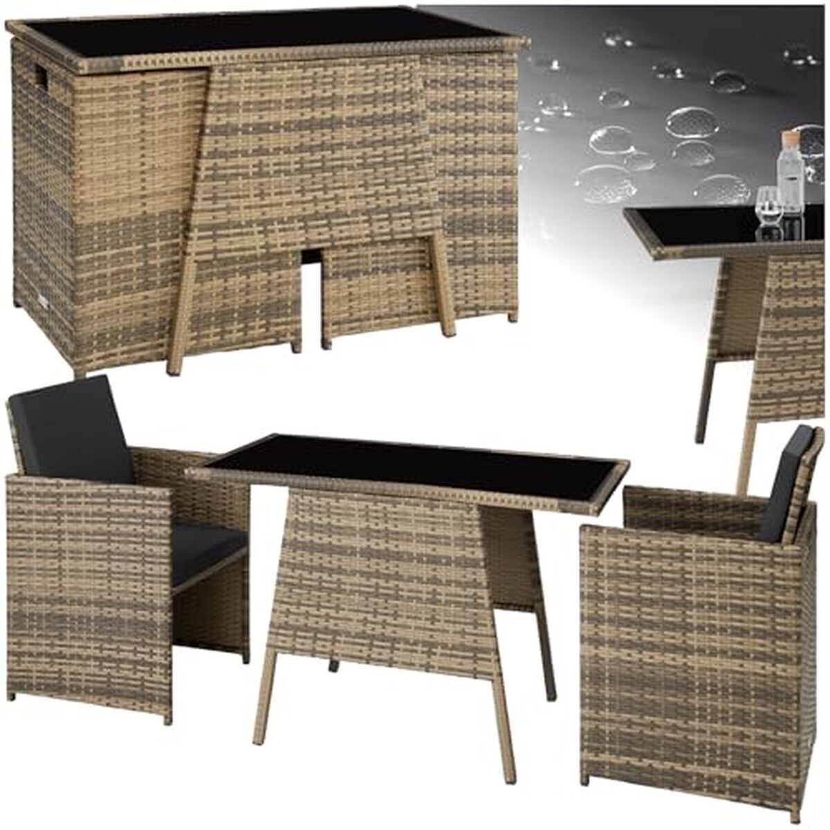 Test : mobilier de jardin encastrable TecTake pour balcon et terrasse