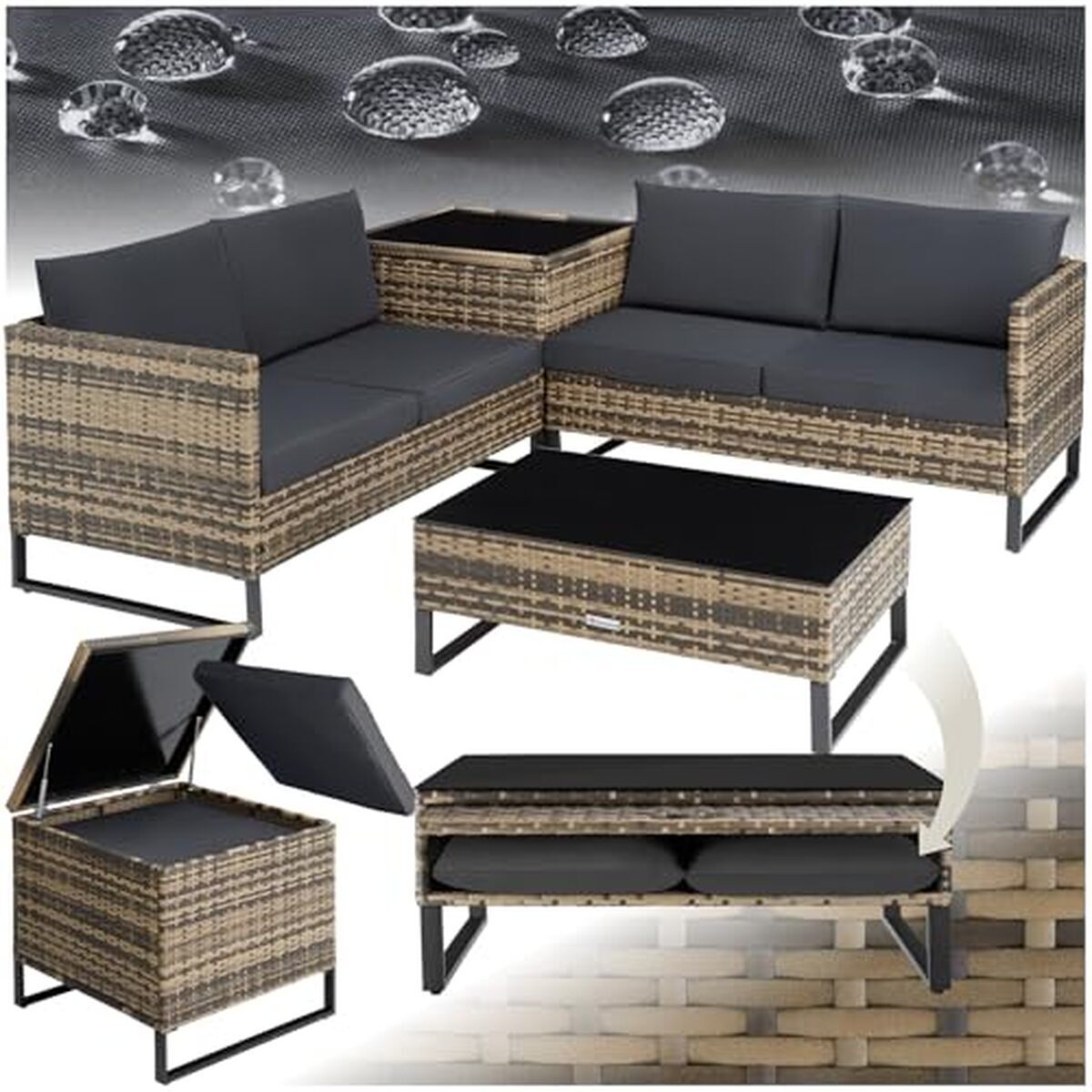 Test : salon de jardin modulable tectake en poly rotin